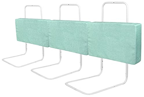 UISEBRT 3 Stück Bettgitter 50cm Rausfallschutz Bett, Bettschutzgitter für Kinder 5-Loch Höhenverstellbar Kinderbettgitter Sicherheitsschutz für Kleinkinder, Babys und Kinder, 150cm, Grün