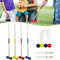 LARS360 Holz Krocket Set - Krocket Croquet Gartenspiel Holz Spiel für 4 Spieler Outdoor Krocketspiel