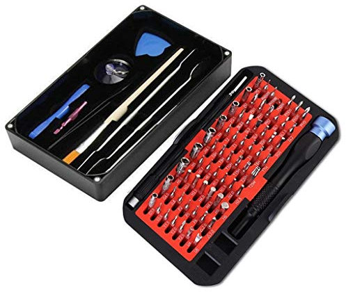 Juego de destornilladores de precisión, juego de puntas de destornillador Torx hexagonales magnéticas, 76 en 1, herramientas manuales de reparación para teléfono