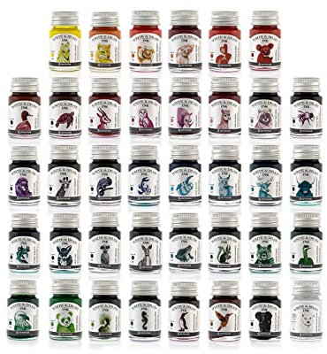 Octopus Write and Draw Ink Set, wasserfeste Tinte zum Schreiben und Zeichnen, Kalligraphietinte, Zeichentusche für Füllhalter, 38 x 10 ml