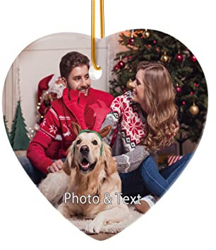 Personalised Photo Christmas Bauble, Christmas 2023 Decoration, Christmas Tree Decorations Baubles, Customised Ceramic Ornaments Xmas Tree Decor, Gift for Kids, Adults, Family, Friends, Loves by iDIY