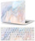 Coque Compatible avec MacBook Air 13 Pouces 2020 2019 2018 Version A2337 M1 A2179 A1932 avec Retina Display Touch ID, Étui Rigide en Plastique et Housse de Clavier, Marbre Rose Dégradé