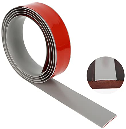 Baguette de transition autocollante - En vinyle - Pour sol stratifié et parquet - Largeur de seuil de porte : 7,6 cm (gris, 10 m)