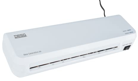 DESQ® Laminiergerät A4 New Generation - Für 75 bis 125 Mikron, 2 min. Vorheizzeit, Für Zuhause und Homeoffice, Steel blue