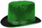 TrendandStylez Pailletten Zylinder Hut, grün, Glitzerhut für Damen und Herren, Glamour Accessoire, Top Hat für Karneval, Silvester
