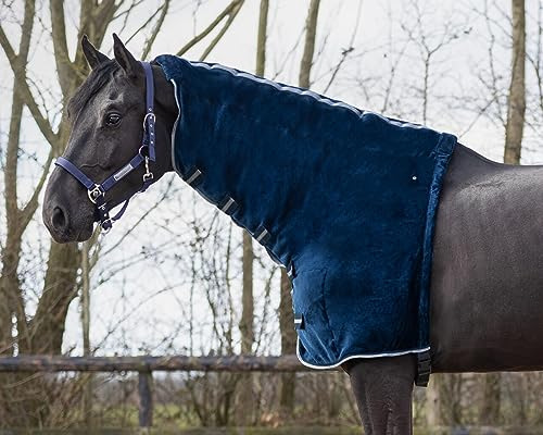 QHP Halsteil Fluff Fleece (L, Navy)
