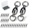 Piscorush 25Stück Kugellager Wirbel High Stärke Wirbel mit Geschweißtem Ringe Angelzubehör #0-#10 33lb-510lb (25er Packung mit Box, Size #10 / 510lb)