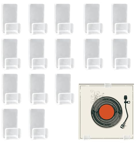 duozoanz Porta CD da Parete, Appendi Vinili da Parete 15 Pezzi Porta Vinili Acrilico Porta Vinile Appendi Vinili per Display Espositore Raccolta, Trasparente