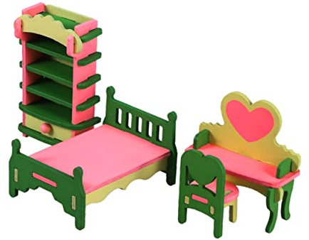 Abaodam 4 Stück Kinderspielzeug Kinder Spielzeug handgefertigte Möbel Spielset für Kinder Spielset aus Holz Spielzeuge Lernspielzeug Spielzeug für Übungsfähigkeiten hölzern Spielzeugset