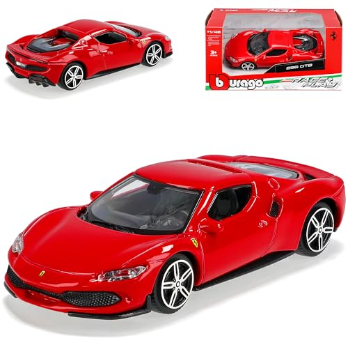 alles-meine.de GmbH Ferrari 296 GTB Coupe Rot Ab 2022 1/43 Burago Modell Auto mit individiuellem Wunschkennzeichen