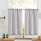 TOPICK Rideaux de Cuisine Gris Clair 70 x 60 cm, Rideau Brise-Bise Translucide à Passe Tringle, Voilage à Passe Tringle Moderne pour Evier Fenetre 2 PCs