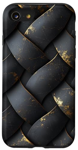 Hülle für iPhone SE (2020) / 7 / 8 Carbon Muster, schwarzes Design