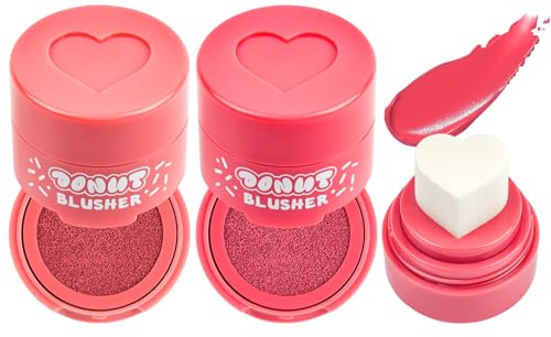 Luftkissen Blush, 2PC Mattes Leichtes und Atmungsaktives rouge, Waterproof Langanhaltendes cream blush Für Augen, Lippen & Wangen, Natürliches Aussehen Long-Wearing Face Make Up für Frauen (02+05)
