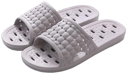 JIJIe Bathroom Slippers for Women & Men - Quick Dry, Breathable, Non-Slip Shower Slippers (Grey, EU40/41)