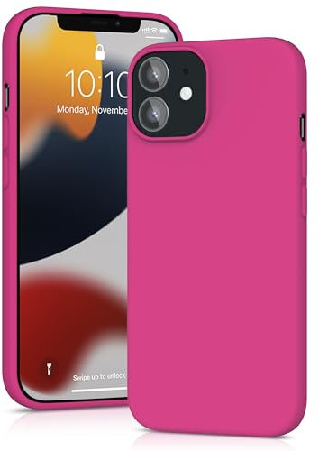 YATWIN Silicone Case for iPhone 12/12 Pro, Soft-Touch, Shockproof, DustProof, Antiskid Full Body Armour Phone Cover for Apple iPhone 12/12 Pro - Magenta