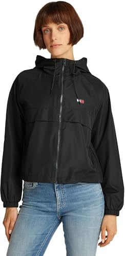 Tommy Jeans Damen Tjw Essential Ext Dw0dw20672 Windbreaker-Jacke, Black (Black), 4XL Große Größen EU