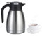 Heritage66 Thermal Coffee Carafe Dispenser, Triple Wall Stainless Steel, Vacuum Insulated, 34 oz/1 Liter, Keeps Hot 12 Hours (1 Liter/ 34 Oz)