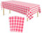 Bouiexye 4 Stück Einweg Tischdecken 137 x 274 cm Tischdecke aus Kunststoff Rosa und Weiß Kariert Rechteckige Tischabdeckung Gartentischdecke für Gastronomie Party Hochzeiten Grillen Picknick