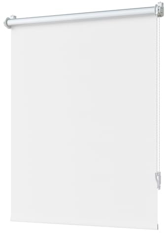 TFSKY Verdunklungsrollo Klemmfix ohne Bohren Weiß B75 x H130 cm | Rollos für Fenster & Tür, Hitze- & Sonnenschutz, Thermorollo, Klemmrollo, Fensterrollo, ideal für Schlafzimmer, Mietwohnung