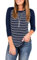 LACOZY Ladies Plus Size Tops Casual 3/4 Sleeve Shirts Raglan Sleeve Baseball T Shirts Slim Fit Tunic Tops Blouse Navy Blue XL