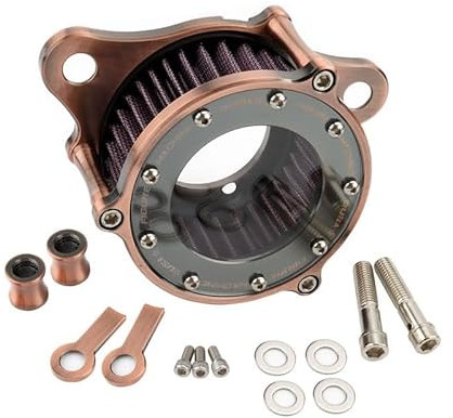 CHENJIAHAO Filtro Aria Moto Moto Filtro Aria Sistema di Aspirazione dell'Aria Piastra CNC for Harley Davidson Sportster XL Ferro 883 XL1200 48 72 Forty-Eight 1991-2023 Filtro Aria Moto(Bronze)
