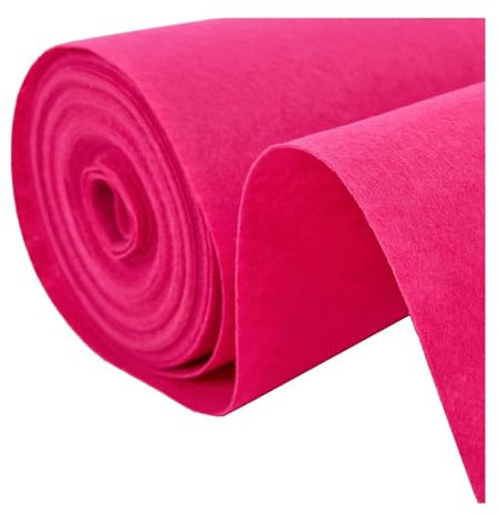 WIGING Hochzeit Gangläufer, Einweg Rollbarer Teppichläufer, 2 mm dick Zuschneidbar Gangläufermatte für Partys Strandzeremonie Geburtstagsdeko(Rose red)