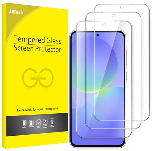 JETech Protection D'écran pour Samsung Galaxy A36 5G, Film en Verre Trempé 9H, Anti-Rayures, Transparente HD, Lot de 3