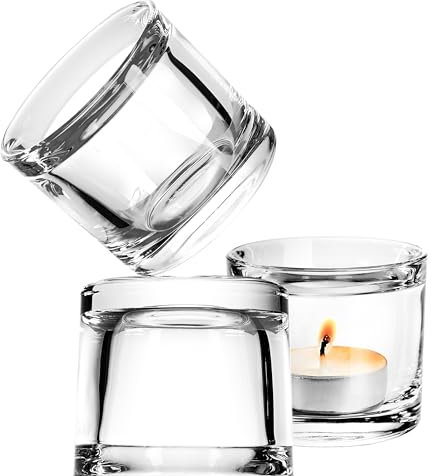 Giessle® (gewählte Stückzahl: 12) edle Teelichthalter Teelichtglas Windlicht Teelicht Gläser für kleine Teelichter Glas Set