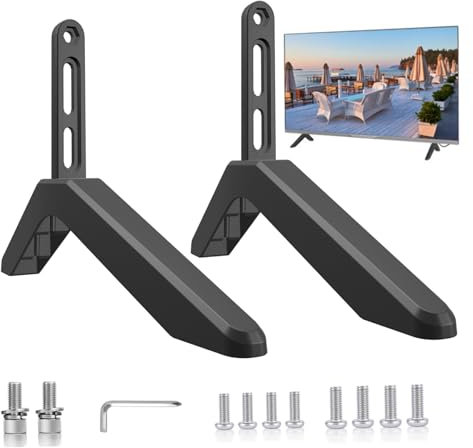 Rachlicy 2pcs Stand Black TV Stand de Aluminio de televisión Universal para 32-75 TV Pesados de televisión Estable de Servicio Estable Accesorios de reemplazo