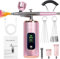 Airbrush Kit with Compressor 48PSI High-Pressure, Non-Clogging Air Brush Set Cordless Rechargeable with 0.3mm Nozzle and Cleaning Brush for Nail Art, Makeup, Painting, and Cake Decorating