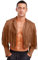CHICTRY Men's Traditional Cowboy Western Leather Jacket Coat with Fringe Native American Jacket Brown M