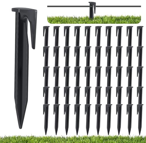 Auauraintt 100er Set Erdnägel für Mähroboter Begrenzungskabel, erdnägel kunststoff, erdnägel begrenzungskabel, mähroboter erdnägel,erdnägel begrenzungskabel,Kompatibel mit Gardena,Husqvarna,Worx,Bosch