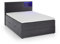Boxspringbett >Caja< Liegefläche 120x200 cm Anthrazit mit LED-Beleuchtung, Stauraum und Bonnell-Federkernmatratze ? modernes Boxspringbett mit Topper und Bettkästen, Stellmaß: 127x111x216cm (BxHxT).