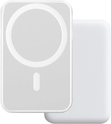 Sukiiter Batterie Externe,Chargeur Magnétique sans Fil Charge Rapide PD 20W,Batterie Portable,Blanc 5000mAh Mini Power Bank USB-C Chargeur Portable pour iPhone 16/15/14/13/12/Pro/Pro Max iPad Samsung