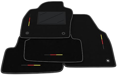 Auto-Fußmatten-Set kompatibel mit Volkswagen Polo AW 2017-2025 | Maßgeschneiderte Teppichmatten, Deutschland-Flagge, maßgeschneiderte Autoteppiche