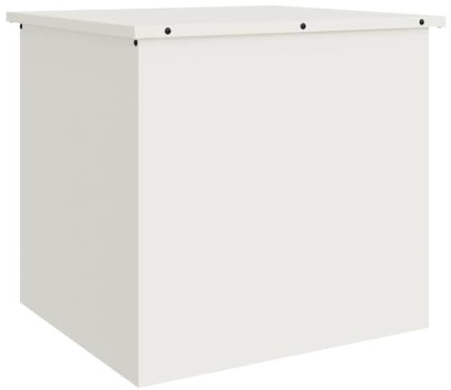 vidaXL Outdoor Aufbewahrungsschrank Weiß Stahl Matt 117L Wasserdicht 55 x 50,5 x 50 cm Mit hydraulischen Hebe- und Riegelgriffen Im Industriestil Gartenbox Terrassenorganizer