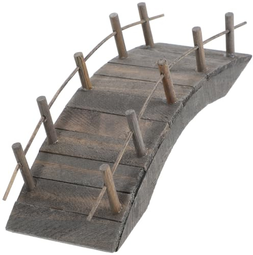 CLISPEED Miniatur GartenbrüCke HolzbrüCke BogenbrüCke FüR Puppenhaus Deko Mikrolandschaft Bonsai ZubehöR Kleine GartenbrüCke Handgefertigt Robust