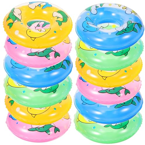 LALADEFIEE 20 Stück Miniatur Schwimmringe Deko Kleine Schwimmreifen Modellspielzeug für Puppenhaus Badewanne Poolspielzeug Bunte Aufsteller für Foto Requisiten Kinderzimmer
