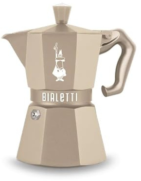 Generico Caffettiera Espresso in Alluminio Acciaio Desert Sand – Compatibile Gas e Induzione – Made in Italy (Silver Grey Grigio) - 3 Tazze - Macchina da Caffè Moka Induction Octagonal (Ottagonale)