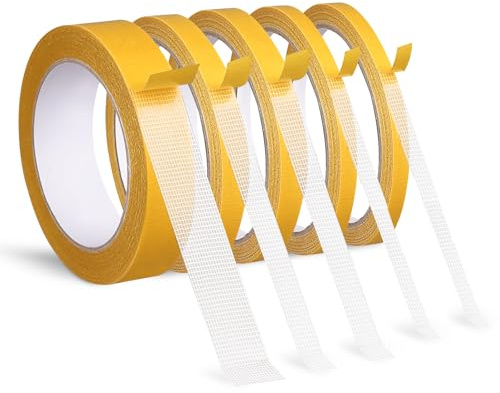 Doppelseitiges Stoffband, 2/1.3/0.8 x 10 m, Saumband für Vorhänge, 5 Rollen Saumband, Stitch Witchery Saum Hosen Kleidung Kleider Stoff ohne Nähen Bügeln, für Kleidung, Vorhänge & DIY-Textilien