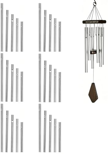 Aluminium Windspiel Bastelset,30 Stück DIY Klangspiel Rohre,Klangstäbe für Windspiel,7/8/9/10/11.5cm 5 Verschiedene Längen Klangspiel,Geeignet für die Dekoration von Terrassen,Innenhöfen und Gärten