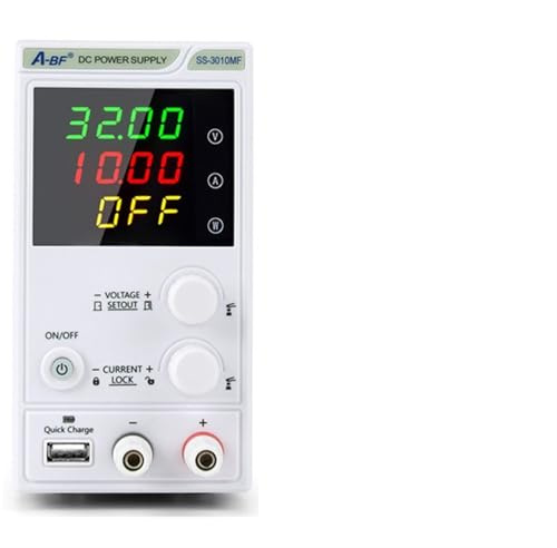 Fuente de alimentación CC Variable de Laboratorio con función de Memoria 30A 10V 300W Fuente de alimentación de Banco de Laboratorio programable Ajustable(ABF-3010MF,EU)