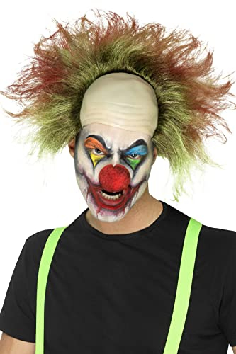 Smiffys Böser-Clown-Perücke, Grün, mit Blutspritzern