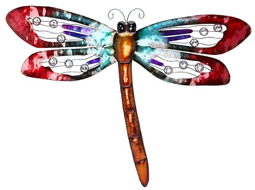 Christmas Concepts® 66cm (26) Colourful Metal Dragonfly Wall Art - Indoor/Outdoor Garden Decoration