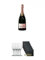 Moet Chandon Brut Rosé Imperial Champagner 1,5 Liter + Stölzle Exquisit Sektkelch 6er Pack + Schiefer Glasuntersetzer eckig 6 x ca. 9,5 cm Durchmesser