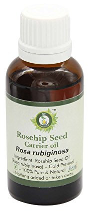 R V Essential Huile de graines de rose musquée pur 5ml (0.169oz) - Rosa Rubiginosa (100% pur et naturelle pressée à froid) Pure Rosehip Seed Carrier Oil