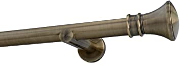Sento 25mm Metall Gardinenstange Vorhangstange 1-läufig Messing Antik Modern 140 cm (1x140cm) PRYMA
