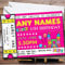 Childrens's Kids Party Invites Pink Bouncy Castle Ticket Personalised Childrens's Kids Birthday Party Invitations with Envelopes - Any Custom Text for Any Occasion