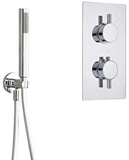 Milano Mirage Thermostatic Mixer Valve Pencil Hand Shower Handset Outlet Elbow Bracket - Chrome