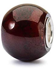Trollbeads Charm Runder Granat aus Edelstein in der Farbe Dunkelrot, TSTBE-00021